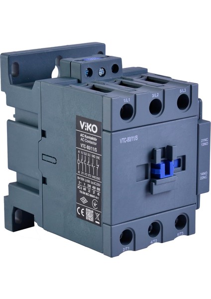 Menashop Kontaktör 37KW Ac3 80A 3p+1no+1nc Coil 230VAC