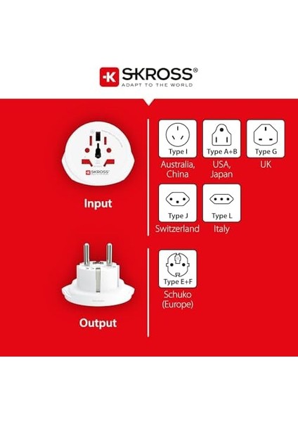 Menashop Swıss Seyahat ADAPTÖRÜ,1.500.211-E,WORLD To Europe,beyaz fiyatları