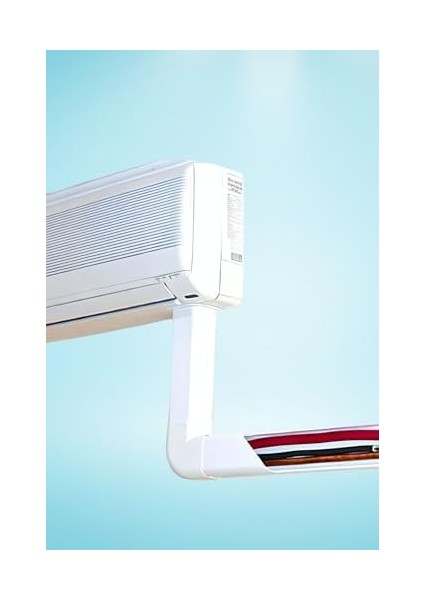 Menashop 2 Metre (60X40MM) Kendinden Yapışkanlı Klima Borusu Gizleyici Kablo Kanalı | 2m (5 Adet x 40CM) Kablo Gizleyici