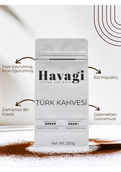 Türk Kahvesi 250 gr - Turkish Coffee, Klasik Lezzet, Bol Köpük