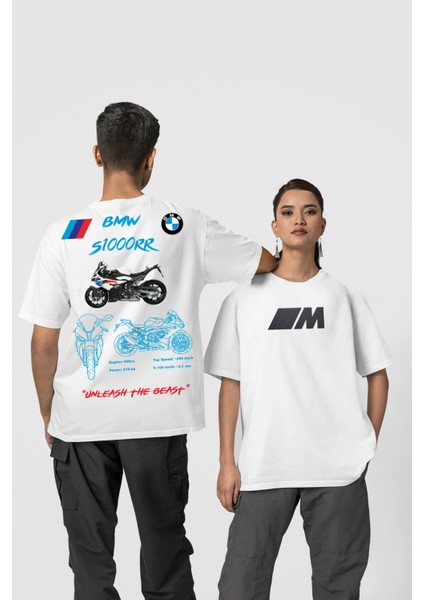 Bmw S1000RR Tasarımlı Oversize Unisex Tişört – Unleash The Beast Motosiklet Temalı Beyaz Siyah Model indirimleri