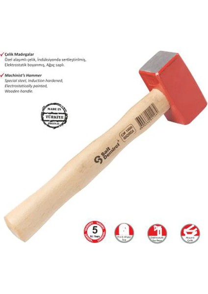 Çelik Madırga 1000 gr - Ahşap Saplı