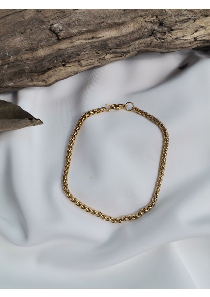 Erkek Gold Renk Örme Model 316 L Çelik Bileklik modelleri