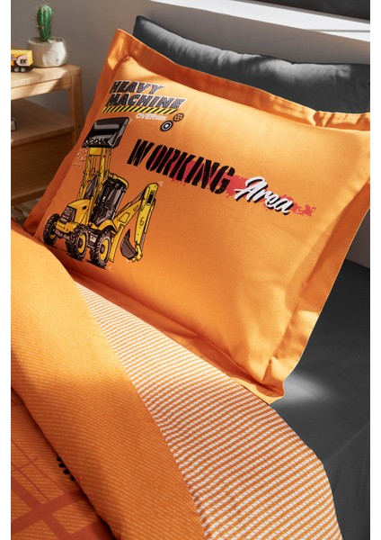 Heavy Machine Tek Kişilik Lastikli Fitted Çarşaf Nevresim Takımı