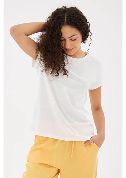 Fashıon Frıends Kadın Bisiklet Yaka T-Shirt 25Y0933K1