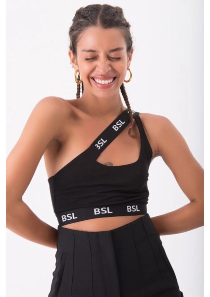 Tek Omuz Detaylı Büstiyer - Siyah fiyatları