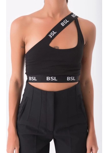 Tek Omuz Detaylı Büstiyer - Siyah fırsatları