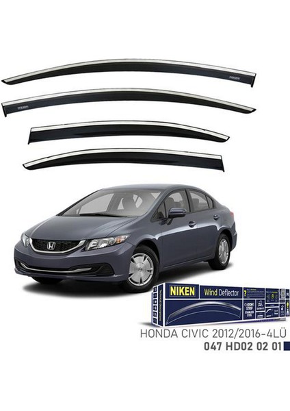 Kromlu Cam Rüzgarliği Honda Civic 2012-2016 4lü 11