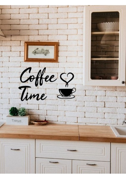 Kahve Köşesi 'coffee Time' Ahşap Duvar Yazısı