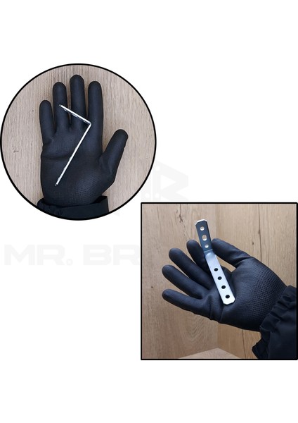 MR.BRACKET 5.2 x 10 cm - Deprem Güvenliği Dolap Sabitleme Aparatı Seti - Mobilya Gardırop Portmanto Kitaplık Masa Raf Eşya Duvara Sabitleyici Aparat