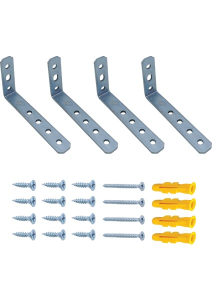 MR.BRACKET 5.2 x 10 cm - Deprem Güvenliği Dolap Sabitleme Aparatı Seti - Mobilya Gardırop Portmanto Kitaplık Masa Raf Eşya Duvara Sabitleyici Aparat