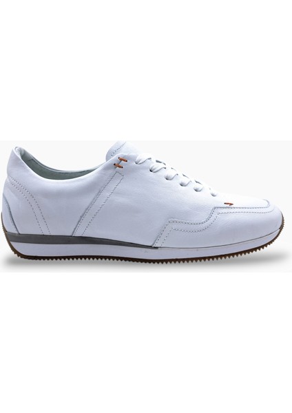 M21248 Deri Erkek Günlük Beyaz Sneaker Aaykkabı