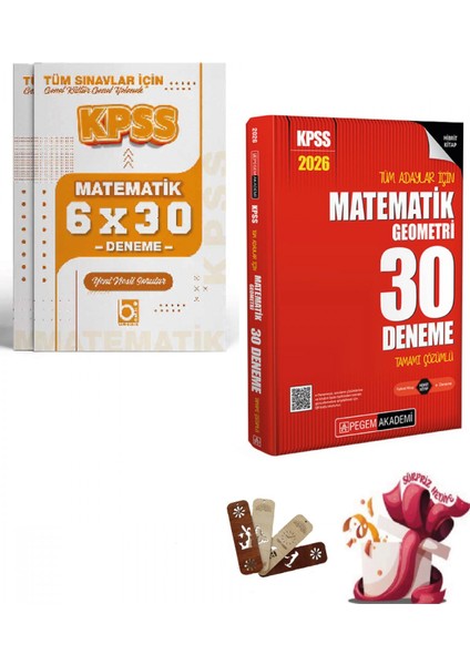 2026 Kpss Tüm Adaylar Için Matematik 30 + 6 Deneme Seti 2 Kitap P