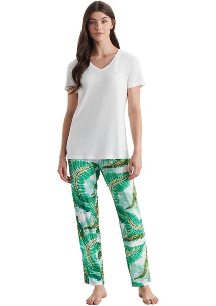 Kadın Ekru Pijama Takım 9820