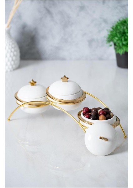 PORJ-05226 Felıx Collectıon Metal Standlı 3lü Baharat Seti