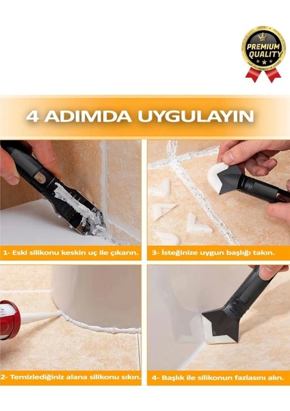 Çok Amaçlı Mutfak Banyo Fayans Derz Silikon Temizleme Kazıyıcı Sıyırıcı ve Uygulayıcı Aparat 6 Parça modelleri