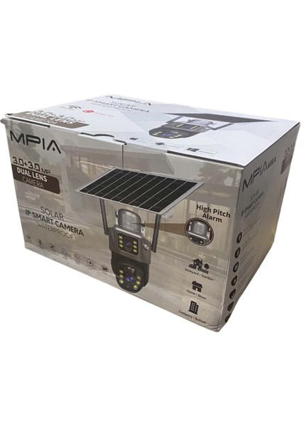 Mika W Güneş Enerjili Çift Kamera 3+3mp Ip Wifi Full Hd Suya Dayanıklı 10 LED Gece Görüşlü 2 Antenli Hareketli Kamera fiyatları