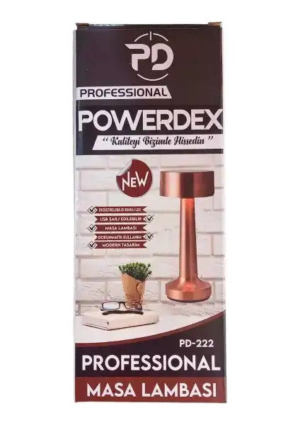 Powerdex PD-222 Ledli USB Şarjlı Dokunmatik Yuvarlak Masa Lambası