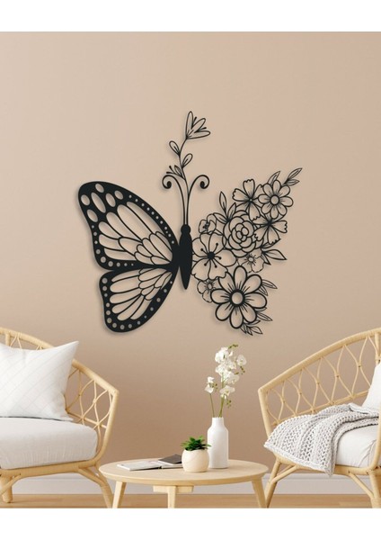 Kelebek ve Çiçek Temalı Metal Duvar Tablosu modelleri