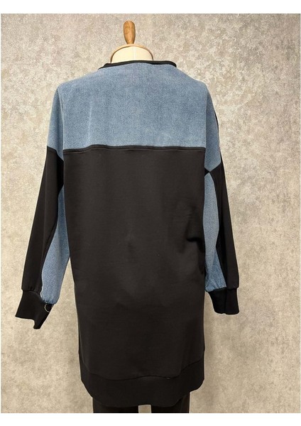 25Y10632 Sweat Kot Detay Önü Nakışlı - Puane - 25Y10632 - Siyah - 2