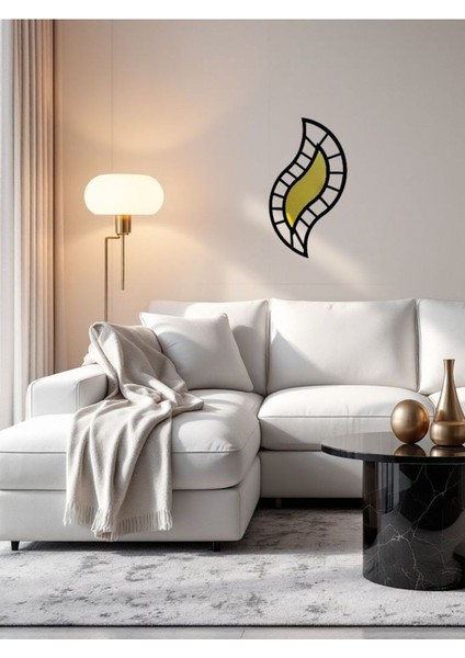 Big Leaf Dekoratif Duvar Aynası Pleksi Ayna Ev Hediyesi Ayna Gold Pleksi Mdf