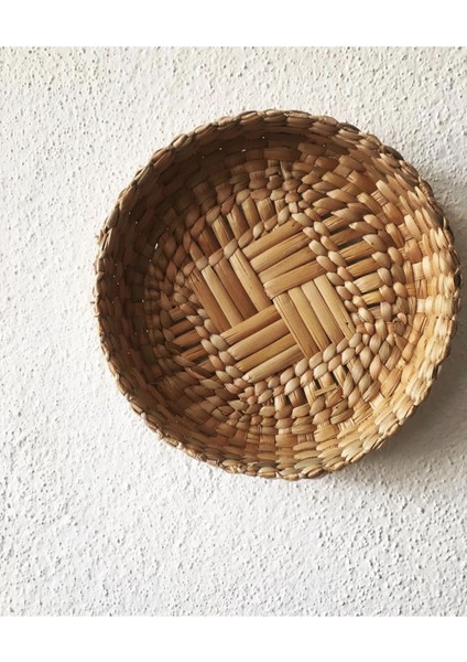 25 cm -Bohem Rattan Bambu Hasır Duvar Tabağı Afrikan Hasır Duvar Tabağı Balkon Dekoru