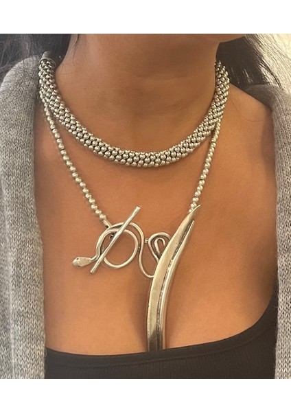 Gümüş Kaplama Kolye