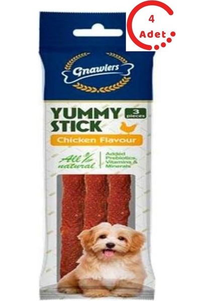 Yummy Köpek Ödülü Tavuklu 3'lü Paket x 4 Adet
