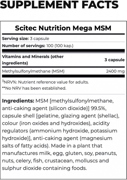 Nutrition Mega Msm Glukozamin 100 Caps