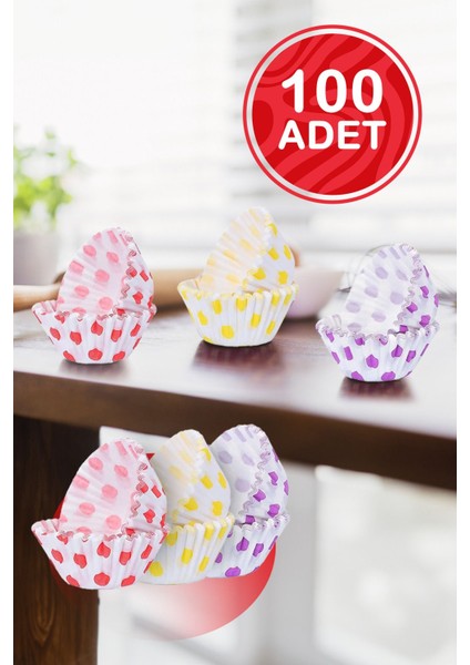Mithra Life 100 Lü Renkli Muffin Cupcake Kâğıdı MIT1137