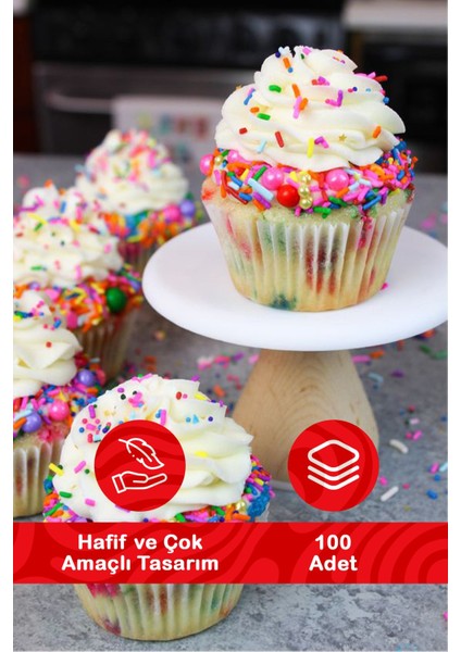 Mithra Life 100 Lü Renkli Muffin Cupcake Kâğıdı MIT1137