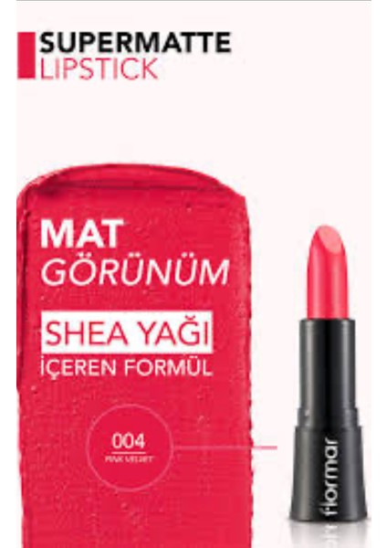 Florrmar. Supermatte Yüksek Pigmentli & Yarı Mat Bitişli Kremsi Ruj 04