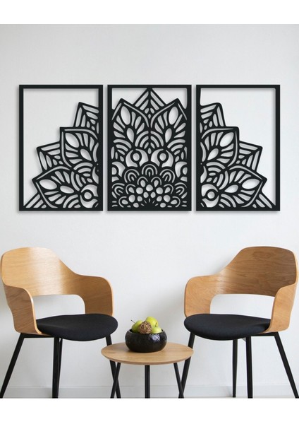 3 Lü Mandala Temalı Metal Duvar Tablosu modelleri