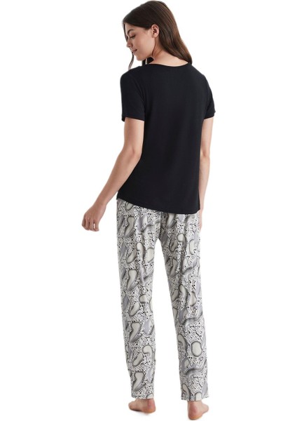 Kadın Siyah Pijama Takım 9807 fırsatları
