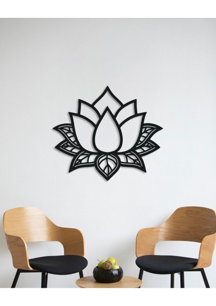Lotus Çiçek Temalı Metal Tablo