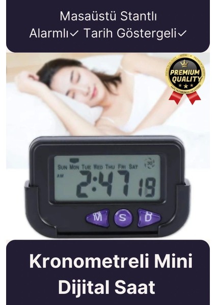 Çok Fonksiyonlu Kronometreli Alarmlı Tarih Göstergeli Masaüstü Ders Sınav Çalışma Mini Dijital Saat