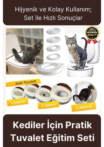 Kolay Kullanım Hijyenik Pratik Kum Kabı Yavru Yetişkin Kedi Wc Tuvalet Alıştırma Klozet Eğitim Seti