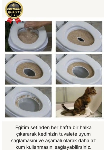 Kolay Kullanım Hijyenik Pratik Kum Kabı Yavru Yetişkin Kedi Wc Tuvalet Alıştırma Klozet Eğitim Seti