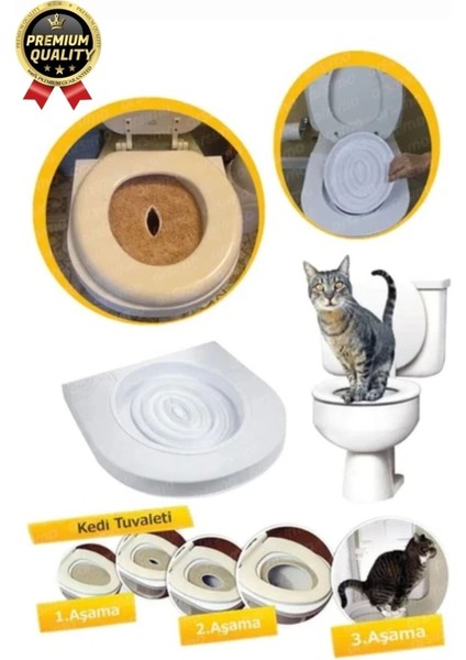Kolay Kullanım Hijyenik Pratik Kum Kabı Yavru Yetişkin Kedi Wc Tuvalet Alıştırma Klozet Eğitim Seti