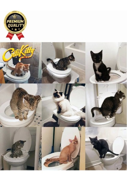 Kolay Kullanım Hijyenik Pratik Kum Kabı Yavru Yetişkin Kedi Wc Tuvalet Alıştırma Klozet Eğitim Seti