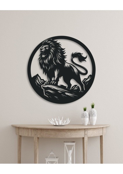 Detaylı Aslan Figürü Temalı Metal Duvar Tablosu modelleri