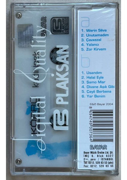 Kadir Ipek Köprü Kaset (Jelatininde Sıfır Orijinal Dönem Baskı Kaset)
