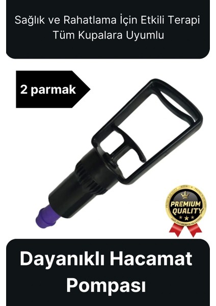 Kaliteli Dayanıklı Tüm Kupalara Uyumlu Islak Kuru Kullanım 2 Parmak Hacamat Çekme Vakum Pompası