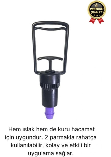 Kaliteli Dayanıklı Tüm Kupalara Uyumlu Islak Kuru Kullanım 2 Parmak Hacamat Çekme Vakum Pompası