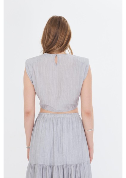 Çizgili Önü Bağlamalı Bluz fiyatları