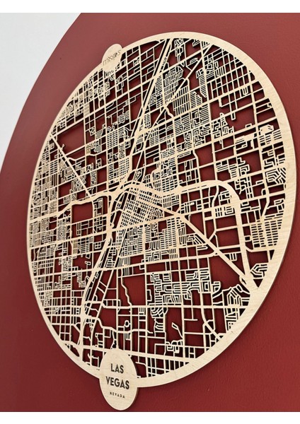 Las Vegas Şehir Haritası Duvar Tablo Tasarımı( Geometric Wall Art)