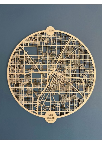 Las Vegas Şehir Haritası Duvar Tablo Tasarımı( Geometric Wall Art)