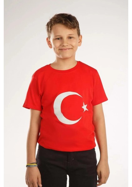 Çocuk Ay Yıldız Hilal Baskılı Tişört fiyatları