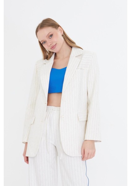 Kruvaze Yaka Keten Görünümlü Ceket fırsatları