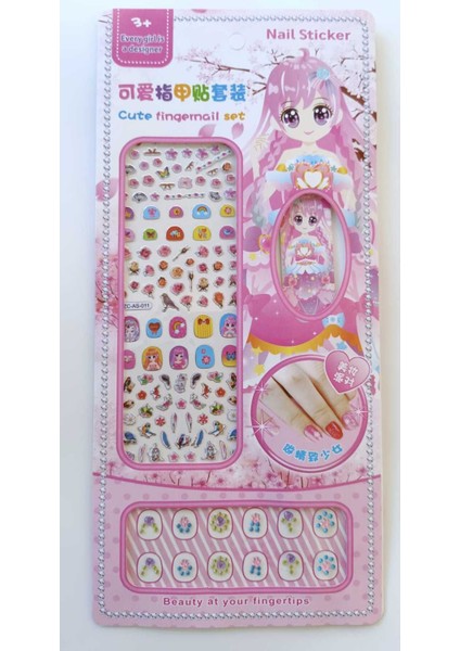 Disney Prensesler Ariel Rapunzel Bella Uyuyan Güzel Çocuk Tırnağı Taşlı Takma Sticker Seti